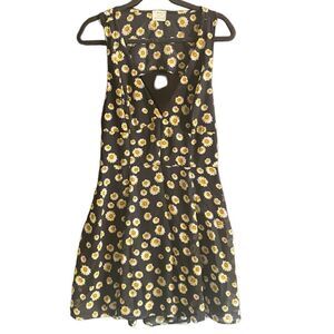 Pins and Needles Black/Yellow Sunflower Print Dress. Size Large.